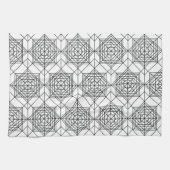  zwart-wit Abstract lineair patroon Theedoek (Horizontaal)