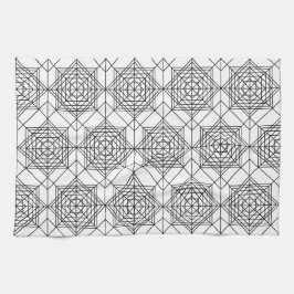  zwart-wit Abstract lineair patroon Theedoek