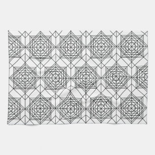 zwart-wit Abstract lineair patroon Theedoek