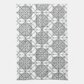  zwart-wit Abstract lineair patroon Theedoek (Verticaal)