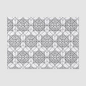 zwart-wit Abstract lineair patroon Tissuepapier (Voorkant)