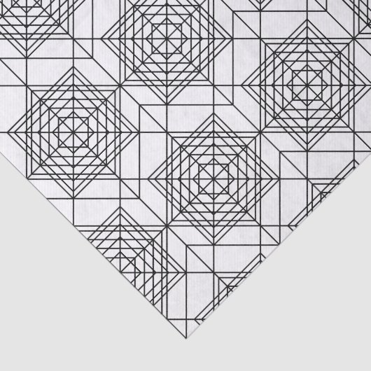  zwart-wit Abstract lineair patroon Tissuepapier (Detail)