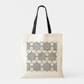 zwart-wit Abstract lineair patroon Tote Bag (Achterkant)