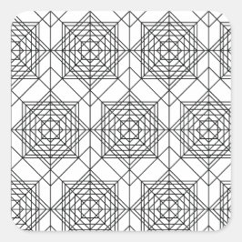 zwart-wit Abstract lineair patroon Vierkante Sticker
