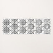  zwart-wit Abstract lineair patroon Yogamat (Achterkant (horizontaal))