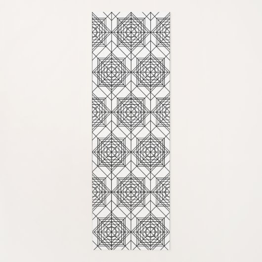  zwart-wit Abstract lineair patroon Yogamat (Voorkant)