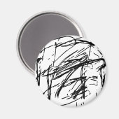 Zwart-wit abstract magneet (Voorkant / Achterkant)