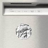 Zwart-wit abstract magneet (Insitu (Vaatwasser))