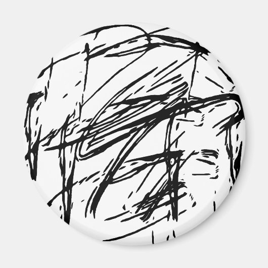 Zwart-wit abstract magneet (Voorkant)