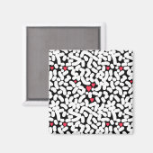 Zwart wit abstract magneet (Voorkant / Achterkant)