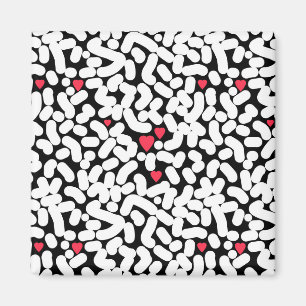 Zwart wit abstract magneet