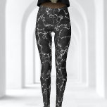 Zwart-wit Abstract Marmeren Patroon Leggings<br><div class="desc">Een abstracte zwart-wit marmeren textuur patroon leggings</div>