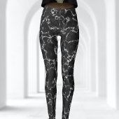 Zwart-wit Abstract Marmeren Patroon Leggings