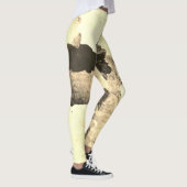 Zwart-wit Abstract Marmeren Patroon Workout Leggings (Rechts)