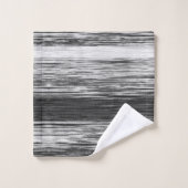 Zwart-wit abstract met overvloeiende lijnen bad handdoek (Wasdoekje)