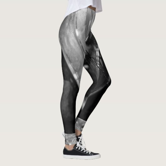 Zwart-wit Abstract met persoonlijke naam Leggings (Rechts)