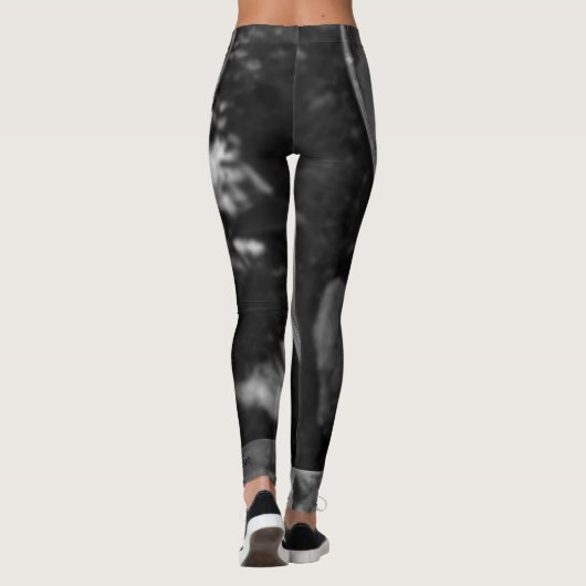 Zwart-wit Abstract met persoonlijke naam Leggings (Achterkant)
