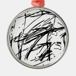 Zwart-wit abstract metalen ornament