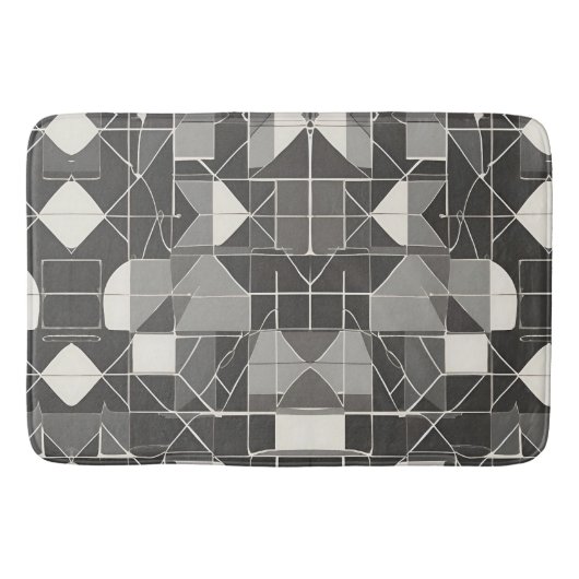 Zwart-wit Abstract: minimalistische stijl Badmat (Voorkant)