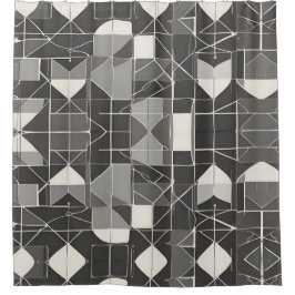 Zwart-wit Abstract: minimalistische stijl Douchegordijn