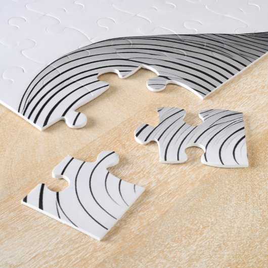 Zwart & Wit Abstract Modern Denken Vrouw Legpuzzel (Zijkant)