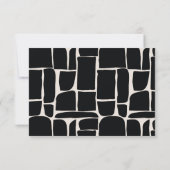 Zwart wit abstract modern eenvoudig huwelijk R.S.V Kaart (Achterkant)
