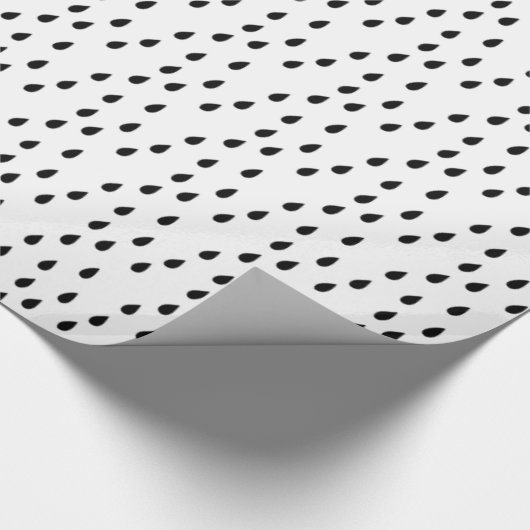 Zwart-wit Abstract Modern Random Raindrop Cadeaupapier (Hoek)
