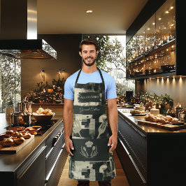 Zwart-wit Abstract - Moderne monochrome keuken Schort