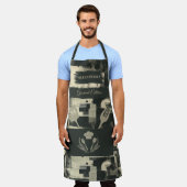 Zwart-wit Abstract - Moderne monochrome keuken Schort (Gedragen)