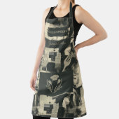 Zwart-wit Abstract - Moderne monochrome keuken Schort (Insitu)