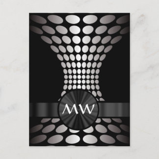 Zwart-wit abstract monogram briefkaart
