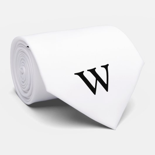 Zwart-wit Abstract Monogram Stropdas (Opgerold)