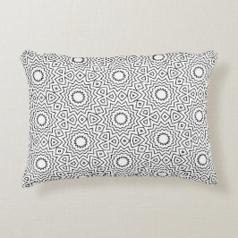 Zwart-wit abstract naadloos mandala-ontwerp accent kussen