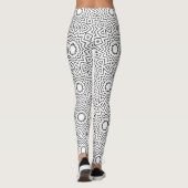 Zwart-wit abstract naadloos mandala-ontwerp leggings (Achterkant)