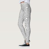 Zwart-wit abstract naadloos mandala-ontwerp leggings (Links)