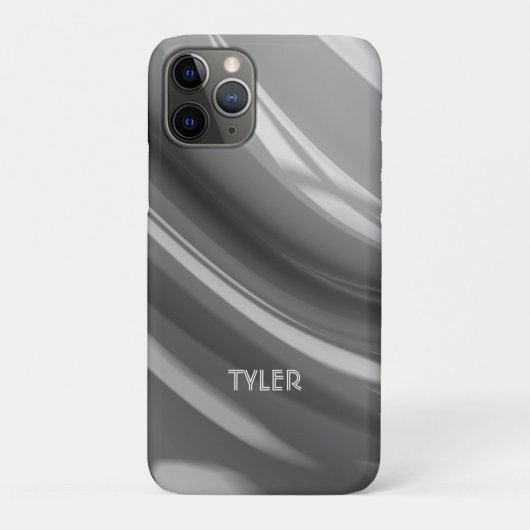 Zwart-wit abstract, naam wit in tekst Case-Mate iPhone case (Achterkant)