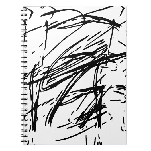 Zwart-wit abstract notitieboek (Voorkant)