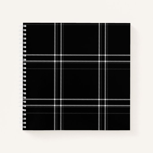 Zwart-wit Abstract Notitieboek (Voorkant)