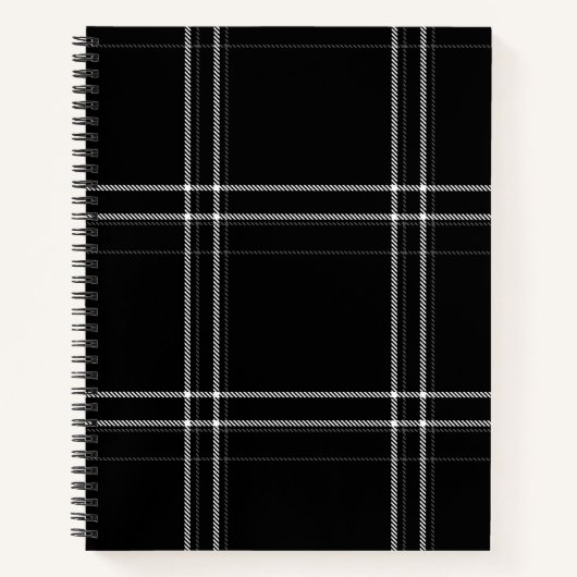 Zwart-wit Abstract Notitieboek (Voorkant)