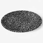 Zwart-wit abstract olifantprint papieren bordje (Gekanteld)