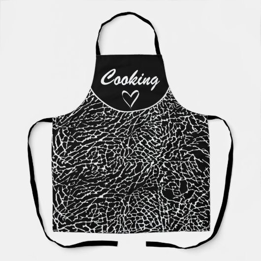 Zwart-wit abstract olifantprint schort (Voorkant)