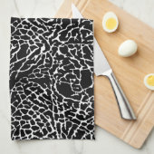 Zwart-wit abstract olifantprint theedoek (Quarter Fold)