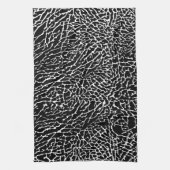 Zwart-wit abstract olifantprint theedoek (Verticaal)
