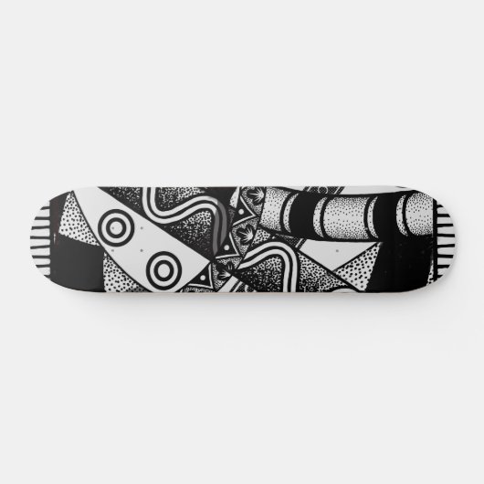 Zwart/wit abstract ontwerp 7 3/4-inch skateboard d (Horizontaal)
