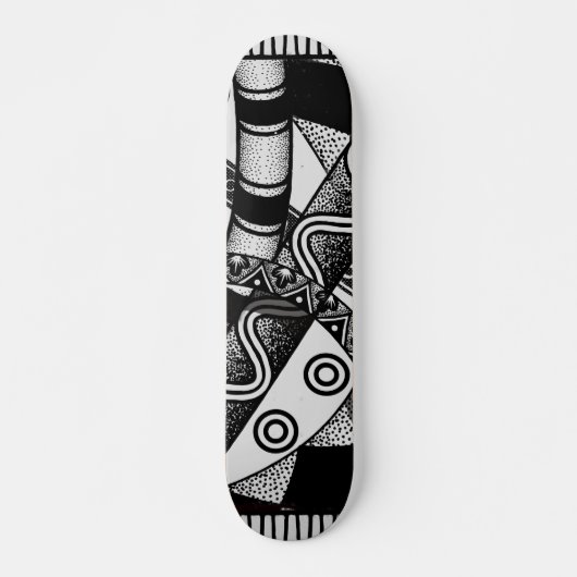 Zwart/wit abstract ontwerp 7 3/4-inch skateboard d (Voorkant)