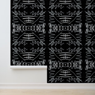 Zwart-wit abstract ontwerp behang