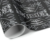 Zwart-wit abstract ontwerp cadeaupapier (Rol Hoek)