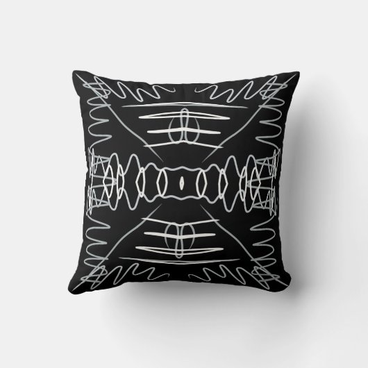 Zwart-wit abstract ontwerp kussen (Achterkant)