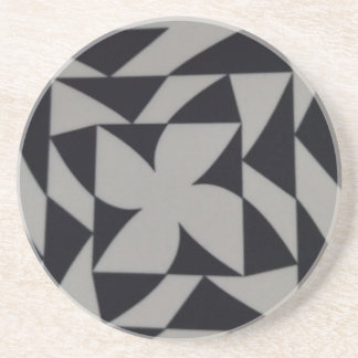 zwart-wit abstract ontwerp onderzetter