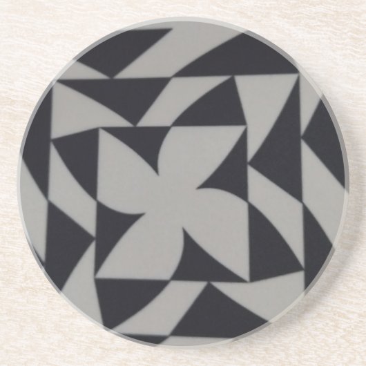zwart-wit abstract ontwerp onderzetter (Voorkant)